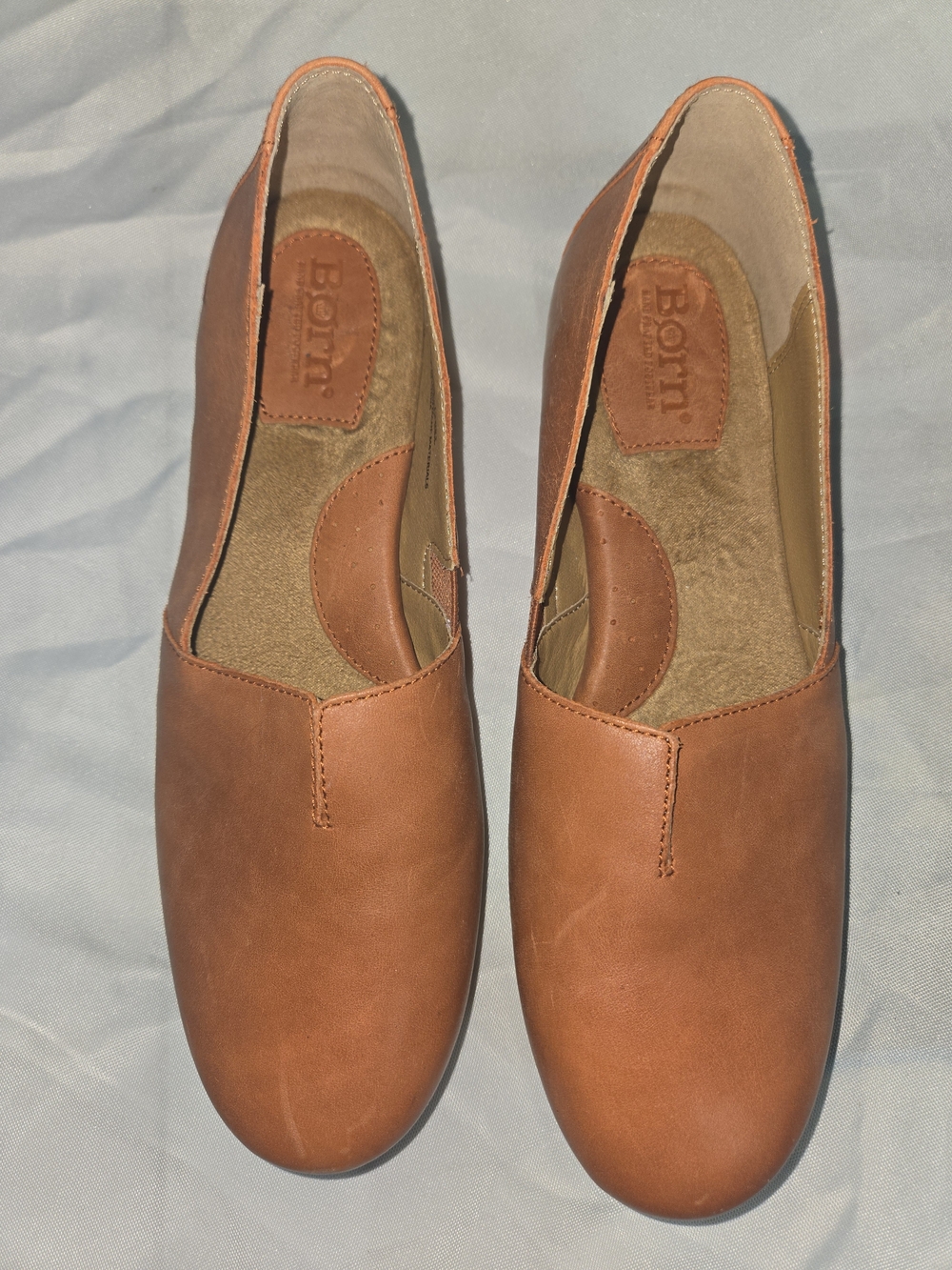 Born Women's Cognac Leather Slip-On Flats